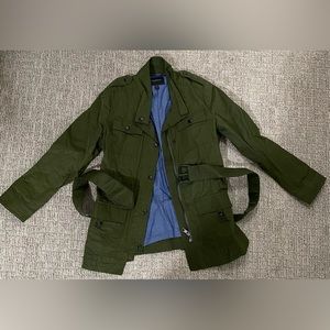 Military Green Belted Safari Style Jacket